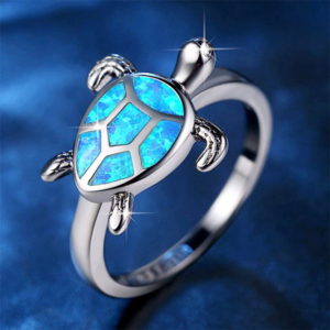 Blue Opal Sea Turtle Ring Phoenexia
