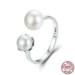 adjustable pearl ring - real freshwater pearl ring - sterling silver pearl ring - Phoenexia