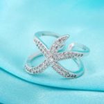 anillo estrella de mar ajustable de plata - Phoenexia