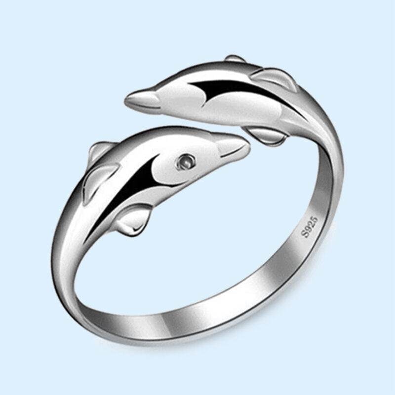 Phoenexia - Verstellbarer Delfin Ring – Entfernt 2,5 kg Plastik